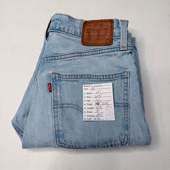 70s throwback High-Rise Slim Straight Light Wash Distressed Women's Jeans - Picture 14 of 15